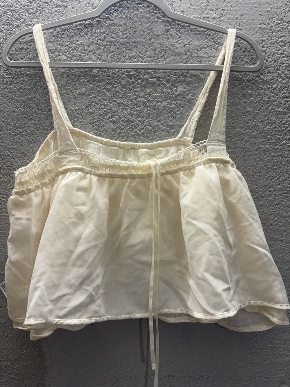 American Eagle Outfitters Cream Lace-Trim Cropped Cami - Picture 5 of 6